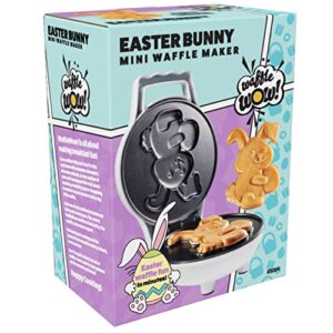 Easter Bunny Mini Waffle Maker - Make Holiday Breakfast Special for Kids & Adults w Cute Bunny Waffles or Pancakes- Individual 4 Inch Waffler Iron, Fun Easter Basket Stuffer or Egg Hunt Surprise Gift