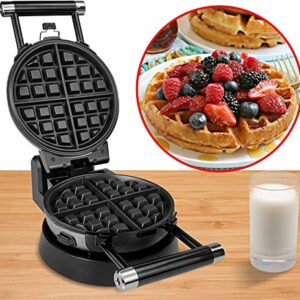 Health and Home 3-in-1 Waffle Maker, Omelet Maker, Egg Waffle Maker, 3 Removable Nonstick Baking Plates, Upgraded 360 Rotating Belgian Waffle Maker