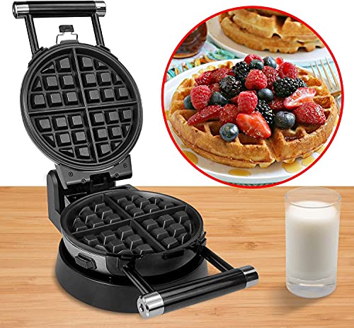 Health and Home 3-in-1 Waffle Maker, Omelet Maker, Egg Waffle Maker, 3 Removable Nonstick Baking Plates, Upgraded 360 Rotating Belgian Waffle Maker