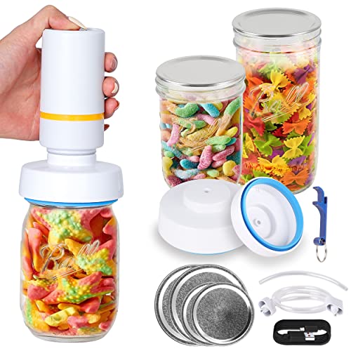 Mason Jar Vacuum Sealer: Auhavor Electric Jar Sealer for Foodsaver Vacuum Sealer, Vacuum Sealing Kit for Wide-Mouth & Regular-Mouth Mason Jars, Canning Sealer with Jar Attachment 2 Hose, Electric Vacuum Pump and Lid Opener