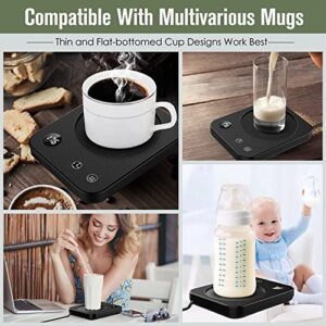 Coffee Warmer for Desk with 3-Temp Settings, Beverage Mug Warmer with Auto On/Off, Coffee Mug Warmer with Auto-Off Timer, Electric Coffee Cup Warmer with Led Digital Display, Warm Gift for Your Love