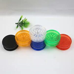 ALOGOLD 6 PACK,2.3 inch Plastic Herb Grinder,Spices Grinder Crusher Kit With Storage,Portable Disposable For Travel,Easy to Use,Green