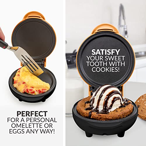 Nostalgia MyMini Personal Electric Griddle, Nonstick Griddle Perfect for Keto & Low-Carb Diets, Eggs, Omelets, Pancakes, Breakfast Sandwiches, Orange