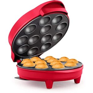 holstein housewares cake pop maker, red – makes 12 cake pops, non-stick coating, perfect for birthday and holiday parties