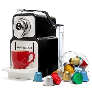mixpresso espresso machine for nespresso compatible capsule, single serve coffee maker programmable buttons for espresso pods, premium italian 19 bar pressure pump 23oz, small espresso machine 1400w