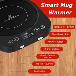 PUSEE Candle Mug Warmer Electric,Auto On/Off Gravity-Induction Coffee Mug Warmer with 9 Temp Settings,1-9 Timer Candle Melter Warmer Beverage Coffee Warmer Practical Portable Warmer for Home & Office