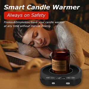 PUSEE Candle Mug Warmer Electric,Auto On/Off Gravity-Induction Coffee Mug Warmer with 9 Temp Settings,1-9 Timer Candle Melter Warmer Beverage Coffee Warmer Practical Portable Warmer for Home & Office