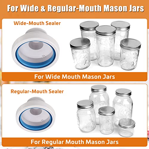 Jar Sealer Kits for FoodSaver Vacuum Sealer Food Storage with Two Accessory Hoses for Mason Jars with Regular and Wide Mouth, Additional Accessory Hose Compatible with More FoodSaver Sealers