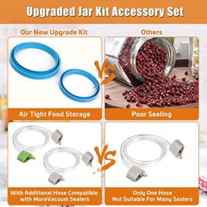 Jar Sealer Kits for FoodSaver Vacuum Sealer Food Storage with Two Accessory Hoses for Mason Jars with Regular and Wide Mouth, Additional Accessory Hose Compatible with More FoodSaver Sealers