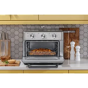 GE Mechanical Air Fryer Toaster Oven + Accessory Set | Convection Toaster with 7 Cook Modes | Large Capacity Oven - Fits 12" Pizza | Countertop Kitchen Essentials | Stainless Steel