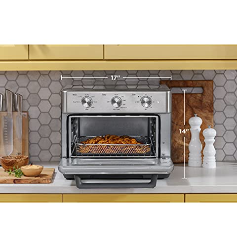 GE Mechanical Air Fryer Toaster Oven + Accessory Set | Convection Toaster with 7 Cook Modes | Large Capacity Oven - Fits 12" Pizza | Countertop Kitchen Essentials | Stainless Steel
