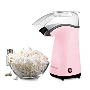 Nostalgia Hot-Air Electric Popcorn Maker, 12 Cups, Healthy Oil Free Popcorn with Measuring Scoop, Pink