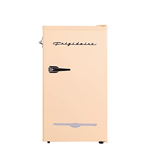 Frigidaire EFR376-CORAL Retro Bar Fridge Refrigerator with Side Bottle Opener, 3.2 cu. Ft, Coral