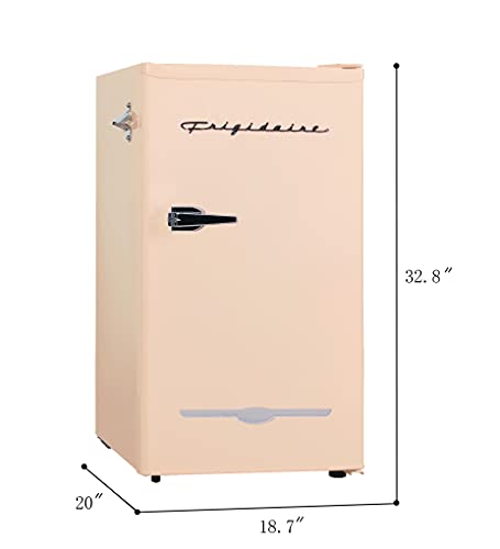 Frigidaire EFR376-CORAL Retro Bar Fridge Refrigerator with Side Bottle Opener, 3.2 cu. Ft, Coral