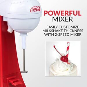 Nostalgia Two-Speed Electric Coca-Cola Limited Edition Milkshake Maker and Drink Mixer, Includes 16-Ounce Stainless Steel Mixing Cup and Rod, Red