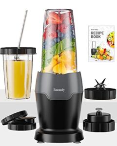900 watts smoothie blender for shakes and smoothies, 12 in 1 set bullet personal blender with milk frother, germany 3d stainless steel 6-leaves blades smoothie maker, 24oz and 18oz tritan bpa-free to-go cups