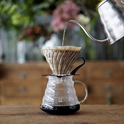 Hario V60 Glass Coffee Dripper, Size 02, Black