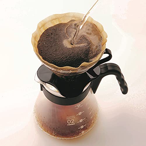 Hario V60 Glass Coffee Dripper, Size 02, Black