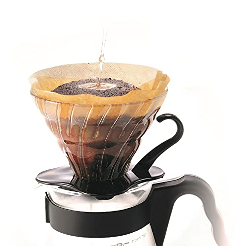 Hario V60 Glass Coffee Dripper, Size 02, Black