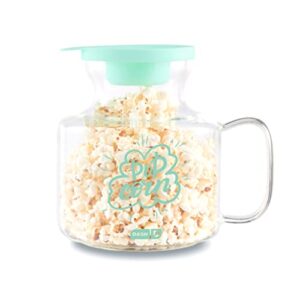dash microwave popcorn popper for fresh movie theater style popcorn at home – aqua