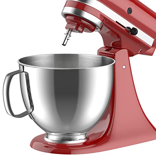 GVODE Stainless Steel Mixer Attachment Fit all Kitchenaid Mixer Bowl，4.5-5Q Tilt-Head for Kitchen Aid Mixing Bowls 5 Quart Stainless Bowl for Kitchenaid