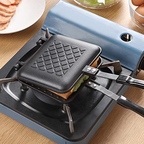 ZOOFOX Sandwich Maker, Non-stick Grilled Sandwich and Panini Maker Pan with Handle, Stovetop Toasted Sandwich Maker Aluminum Flip Pan for Home Kitchen