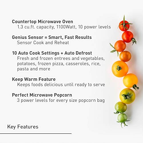 Panasonic NN-SD67LS 1100W with Genius Sensor Cook and Auto Defrost Countertop Microwave Oven, 1.3 cu ft, Stainless Steel