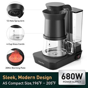 Tredy 2-in-1 Brew & Pour Over Coffee Maker, 2-Cup Automatic Coffee Maker Machine Brewer or Manual Pour Over Coffee Dripper (480ML/16OZ)