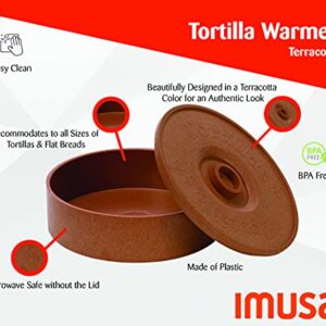 IMUSA USA Terracota Tortilla Warmer, 1 Pack, Brown