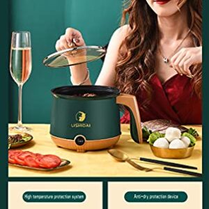 Wilzoe Electric Hot Pot,Mini Hot Pot,Electric Noodle Pot,Electric Pot,Ramen Cooker,Electric Noodle Cooker,Multi-Functional Small Non-Stick Pot for Noodles,Pasta,Dumplings,Soup,Porridge,1.8L(White)