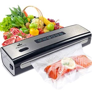 vacuum sealer machine, meidong food vacuum sealer machine built in air sealing system, automatic for food preservation storage with dry & moist modes, led indicator, easy to clean, compact design