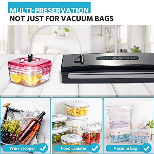 Vacuum Sealer Machine, meidong Food Vacuum Sealer Machine Built in Air Sealing System, Automatic For Food Preservation Storage With Dry & Moist Modes, LED Indicator, Easy to Clean, Compact Design