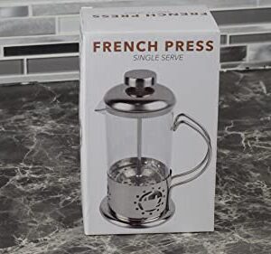 French Press Single Serving Coffee Maker, Small Affordable Coffee Brewer with Highest Filtration, 1 Cup Capacity (12 fl oz/0.35 liter)