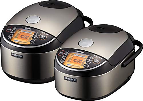 Zojirushi NP-NWC10XB Pressure Induction Heating Rice Cooker & Warmer, 5.5 Cup, Stainless Black, Made in Japan