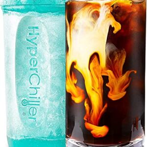 HyperChiller HC2AS Patented Iced Coffee/Beverage Cooler, NEW, IMPROVED,STRONGER AND MORE DURABLE! Ready in One Minute, Reusable for Iced Tea, Wine, Spirits, Alcohol, Juice, 12.5 Oz, Aqua Sky