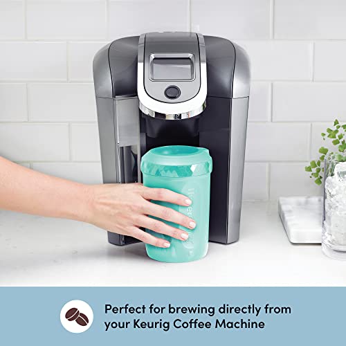 HyperChiller HC2AS Patented Iced Coffee/Beverage Cooler, NEW, IMPROVED,STRONGER AND MORE DURABLE! Ready in One Minute, Reusable for Iced Tea, Wine, Spirits, Alcohol, Juice, 12.5 Oz, Aqua Sky