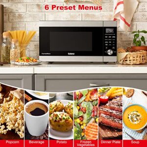 Galanz Microwave Oven ExpressWave with Patented Inverter Technology, Sensor Cook & Sensor Reheat, 10 Variable Power Levels, Express Cooking Knob, 1250W 2.2 Cu Ft Stainless Steel GEWWD22S1SV125