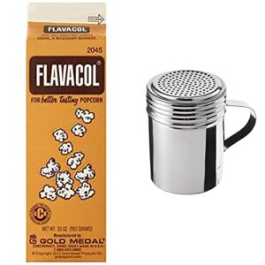 flavacol popcorn season salt,35 oz. & winware stainless steel dredges 10-ounce with handle