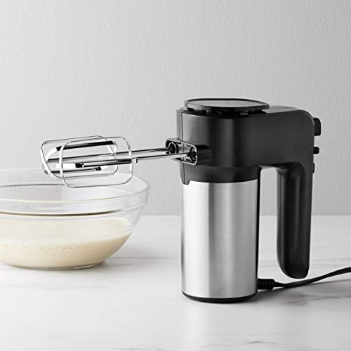 Amazon Basics 6-Speed Electric Hand Mixer with Dough Hooks, Beaters and Turbo Button