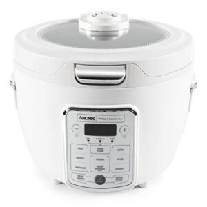 aroma housewares professional 20-cup(cooked) / 4qt. digital rice cooker/multicooker, automatic keep warm and sauté-then-simmer function, white (arc-1230w)