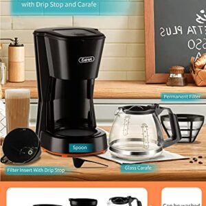 Gevi 5 Cups Small Coffee Maker, Compact Coffee Machine with Reusable Filter, Warming Plate and Coffee Pot for Home and Office