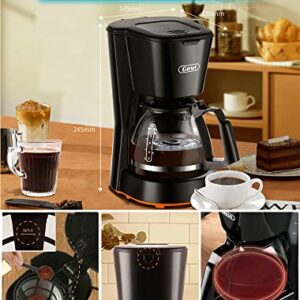 Gevi 5 Cups Small Coffee Maker, Compact Coffee Machine with Reusable Filter, Warming Plate and Coffee Pot for Home and Office