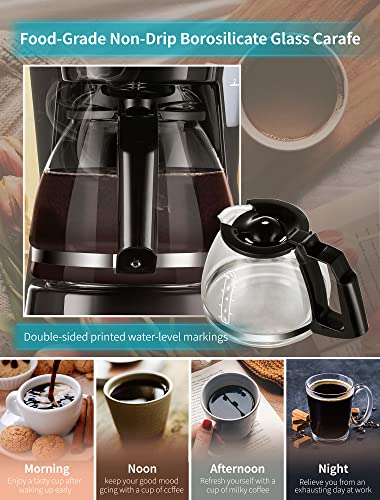 Gevi 5 Cups Small Coffee Maker, Compact Coffee Machine with Reusable Filter, Warming Plate and Coffee Pot for Home and Office