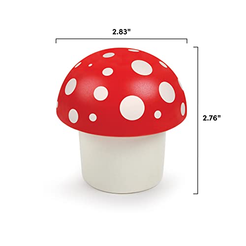 Genuine Fred MERRY MUSHROOM Herb Grinder, Red/White, 3 inches