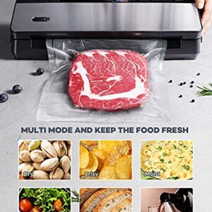 Vacuum Sealer Machine with Starter Kit , TKTK 8 in 1 Powerful Sous Vide Food Vacuum Sealer, Seal a Meal Food Sealer with Pulse Function, Moist&Dry Mode, External VAC for Jars Containers, Built-in Cutter Slim Compact Design for Mom Wife Home Kitchen