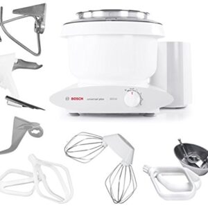 Bosch MUM6N10UC Universal Plus Stand Mixer, 800 Watt, 6.5-Quarts with Bowl Scraper and Cake Paddles