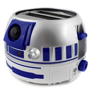 uncanny brands star wars r2d2 deluxe toaster – lights-up and makes sounds like artoo