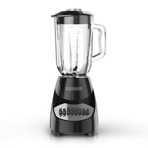 BLACK+DECKER Countertop Blender with 5-Cup Glass Jar, 10-Speed Settings, Black, BL2010BG