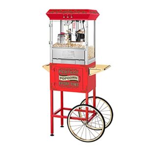 great northern popcorn 5995 10 oz. perfect popper popcorn machine with cart – red