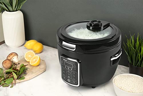 Aroma Professional ARC-1230B Grain, Oatmeal,Slow Cooker, Saute, Steam, Timer, 10 Cup Uncooked/20 Cup Cooked, Black